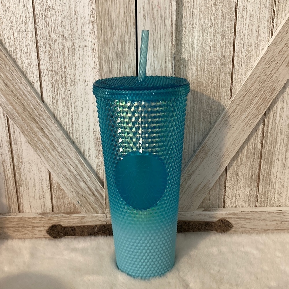 Starbucks 2023 Studded Blue Ombré Iridescent Tumbler